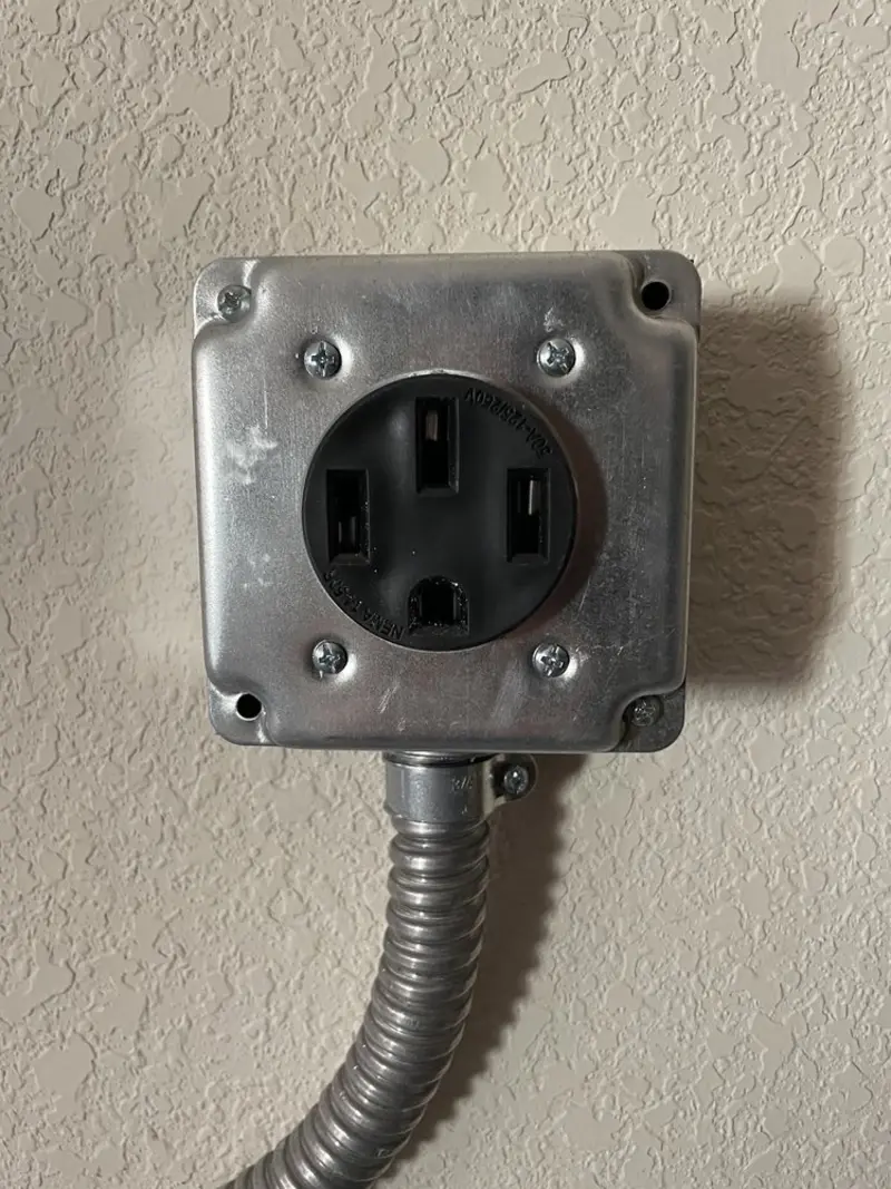 NEMA 14-50 outlet installed for Smart Home Electrical in Ponce Inlet